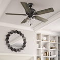 thumbnail image 1 of Hunter 52 inch Indoor Ceiling Fan with LED Lights and Pull Chain - Standard Mount Bronze Ceiling Fan, 5 Blades, For Bedroom, Living Room, or Kitchen, 3 inch Downrod - Rosner 52345, Noble Bronze, 1 of 14