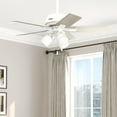 thumbnail image 1 of Hunter - Crystal Peak Indoor Ceiling Fan With Light, 44-inch, Matte White, Casual-style, 3-speed WhisperWind Motor, 52350, for Living Rooms, Bedrooms, 1 of 14