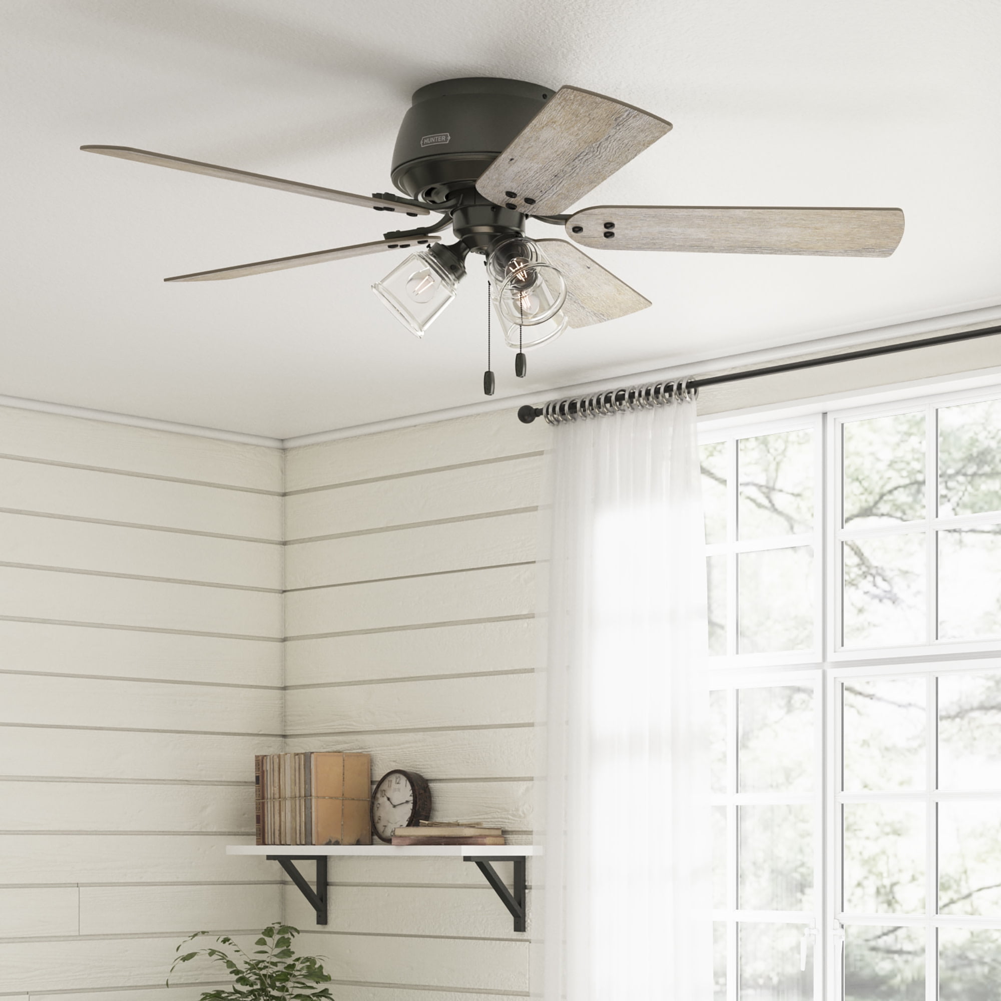 Noble Bronze 52" Low Profile Ceiling Fan with Light Kit