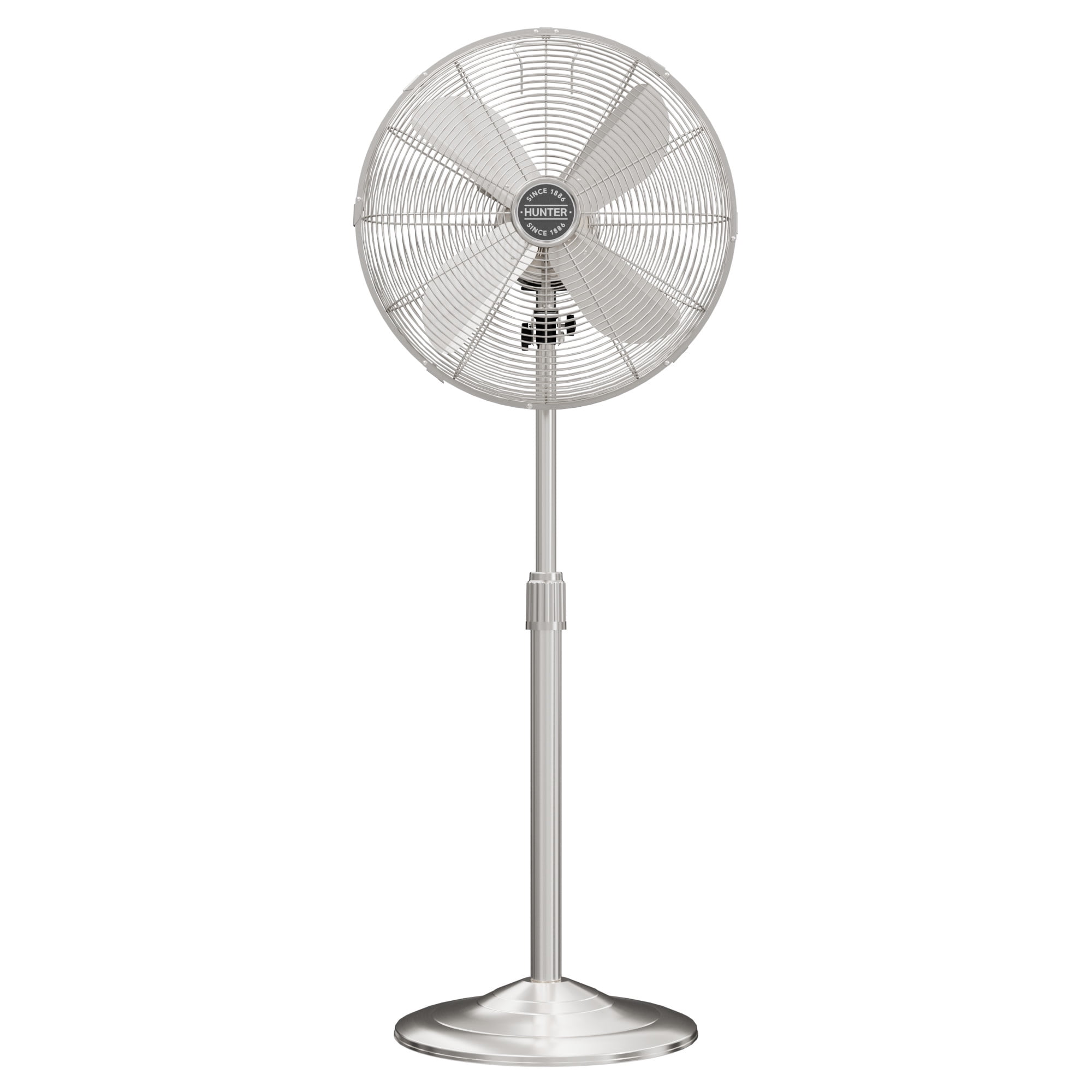 Hunter 48" Brushed Nickel Metal Oscillating Pedestal Fan