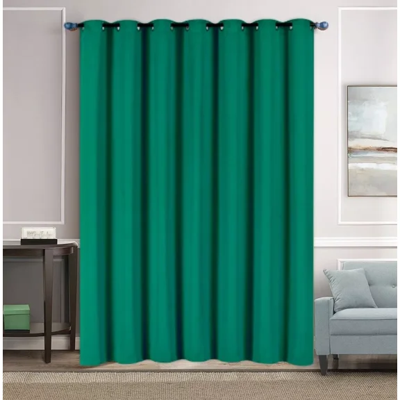HUNTER GREEN K100 Room Darkening Blackout Curtains/Drapes  Panel Thermal Insulated Divider Room, Sliding Door Patio Extra Wide 1Panel 100" X 84"