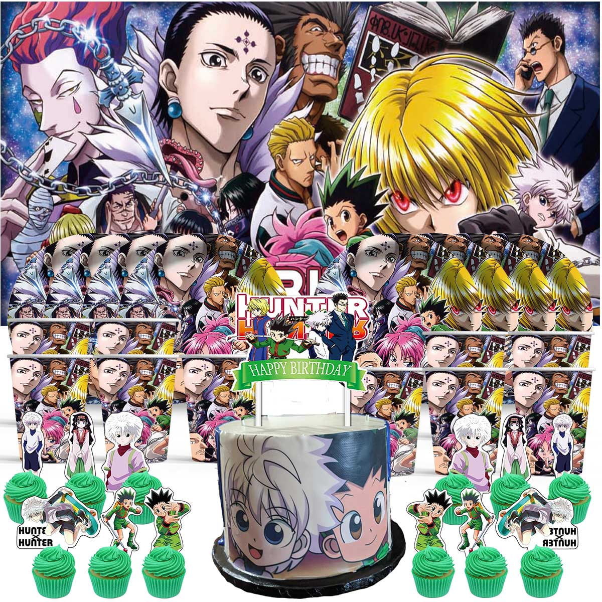 HUNTER×HUNTER Birthday Cups Party Supplies Decor Backdrop Paper