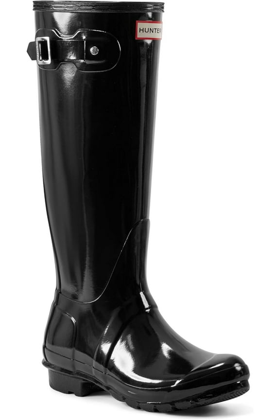 Hunter Original Tall Gloss Boot, 5, Black