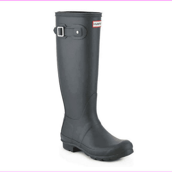 HUNTER Original Tall Waterproof Rain Boot, Black, Sz 9 US