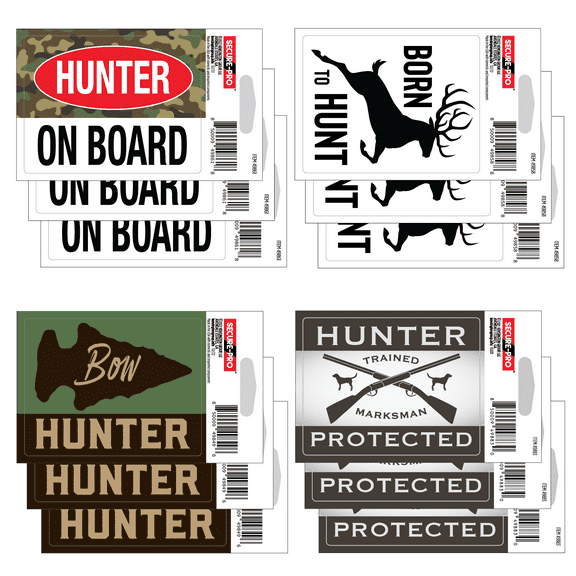 HUNTER STICKERS VALUE PACK - 12 PIECES