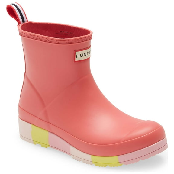 HUNTER W PLAY SHORT STRIPE SOLE BOOTS WOMEN RAIN BOOTS - Polaris Pink Matte / 10