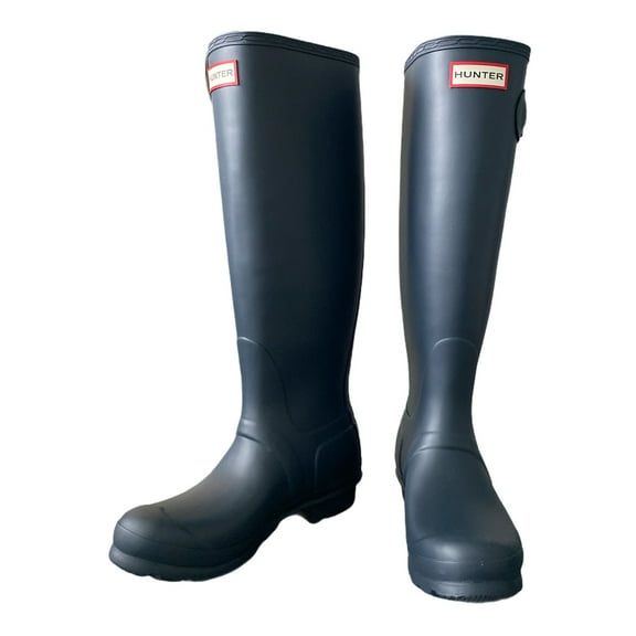 HUNTER Women's Original Tall Waterproof Rain Boot, Navy, Size 11
