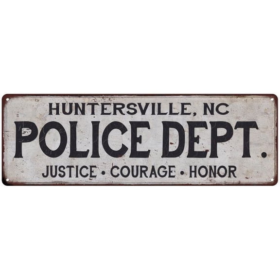 HUNTERSVILLE, NC POLICE DEPT. Home Decor Metal Sign Gift 6x18 106180012706