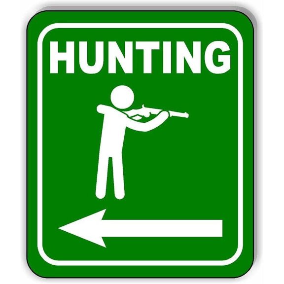 HUNTING LEFT ARROW GREEN CAMPING Aluminum Composite Sign, 8.5"x10"