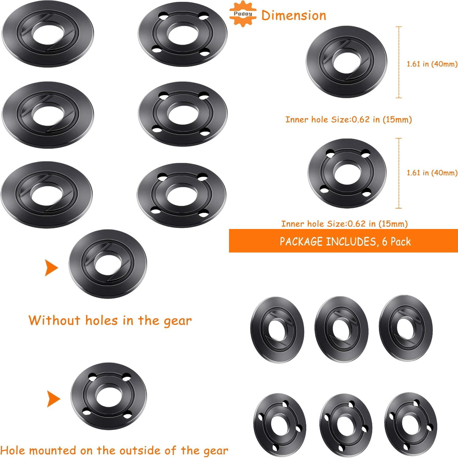 Angle Grinder Flange Nuts & Wrench Set – 5/8"-11 Thread, Fits DeWalt, Ryobi, Metabo, Makita Grinders (2 Nuts + 1 Wrench)