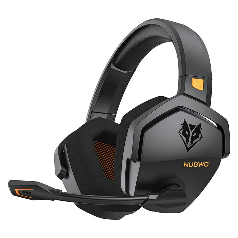 HUO JI NUBWO G06 Wireless Gaming Headset with Crystal Clear Microphone for PS5 PS4 PC and Switch 47 Hr Battery Ergonomic Design Orange Walmart