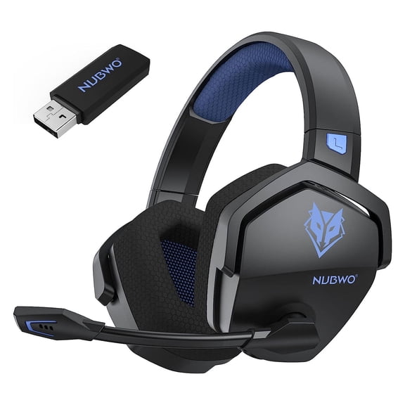 HUO JI NUBWO G06 Wireless Gaming Headset with Microphone for PS5, PS4, PC, Mac (Blue)