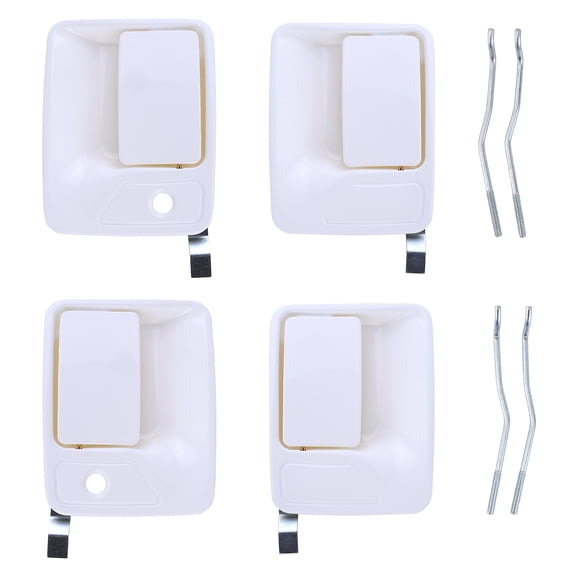 HUOEPU 4Pcs Exterior Door Handle Replacement for Ford Super Duty F-250 F-350 F-450 F-550 1999-2016 for Excursion 2000-2005 White Replace 7C3Z2626601AA, 7C3Z2626600AA, 4C3Z2522405AAA, 4C3Z2522404AAA