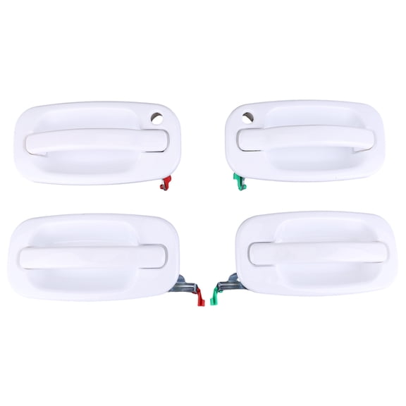 HUOEPU 4Pcs White Exterior Door Handles for Chevrolet Silverado Suburban for GMC Sierra Yukon 1999-2006 Replaces 15029900, 15029899, 15182405, 15029901