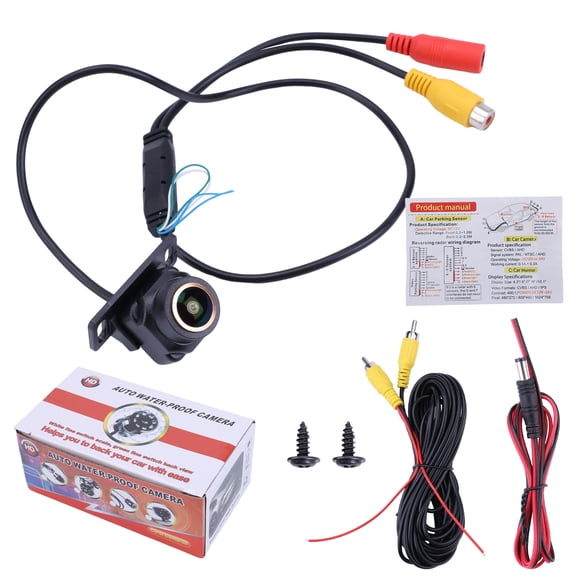 HUOEPU Backup Camera with Adjustable Fisheye Lens, 1080P AHD HD Night Vision 170 Degree Wide View IP68 Waterproof Reverse Parking
