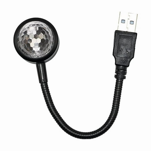 HUOEPU Car Accessories Portable Auto Roof Sound Activated Atmosphere Lamp, 360 Degree Rotation USB Projector Nightlight for Car Home Party Wedding Decor