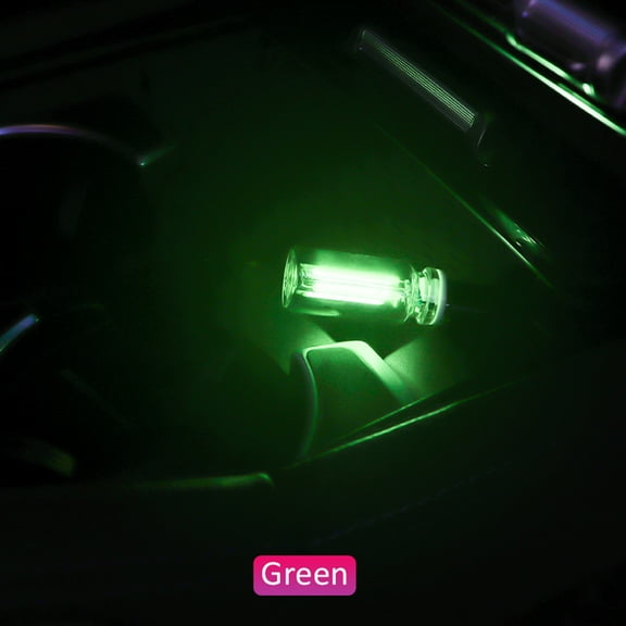 HUOEPU Car Neon Light for Car Accessories, Touch Control Dimmable LED Atmosphere Lamp for Vehicle Cup Holder & Bedside Decor,Green