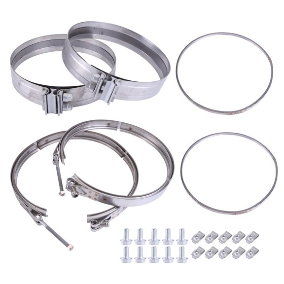 HUOEPU Filter Clamp & Gasket Kit Compatible with Detroit Diesel DD13 DD15 DD16 Engines Replaces A6809950202, A6809950302, A6804910480, A0004902241