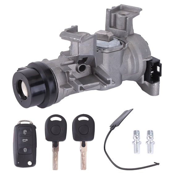 HUOEPU Ignition Switch Lock Cylinder with Key for Volkswagen Jetta 2006-2018 EOS 2007-2011 Golf 2004-2011 Ignition Switch Assembly Replaces 1K0905851B