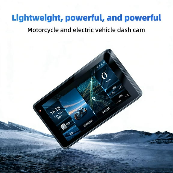 HUOEPU Motorcycle Bicycle Cycling Recorder, Dual 1080P Cameras, Bluetooth 5.0 Audio, 5" IP68 Waterproof Touchscreen Suitable for Most Different Models