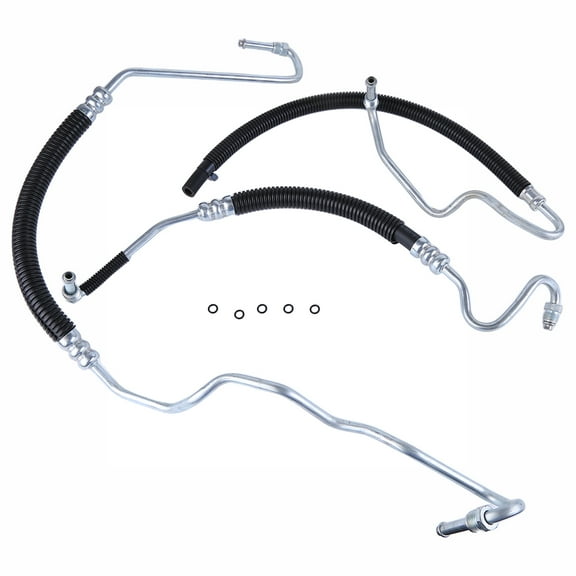 HUOEPU Power Steering Hose Set Pressure Line Compatible with Chevrolet Silverado for GMC Sierra 2500HD 3500HD 2001-2006 6.6L Turbo Diesel Replace 365453 358980 3401941