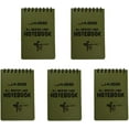 thumbnail image 1 of HUOMAQFAN 5 Pack Waterproof Notebook, All-Weather Top Spiral Pocket Sized Tactical Notepad, Wire Bound Memo Grid Paper Notebooks for Outdoor Activities Recording Note-taking (Army Green, 3.2x5.5in), 1 of 9
