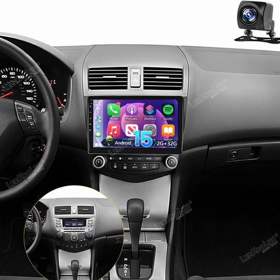 HUONA 10" Android 15 Car Stereo for Honda Accord 7th Gen 2003-2007, 2 64GB, Built-in Wireless CarPlay & Android Auto, AHD Backup Camera & Microphone Included