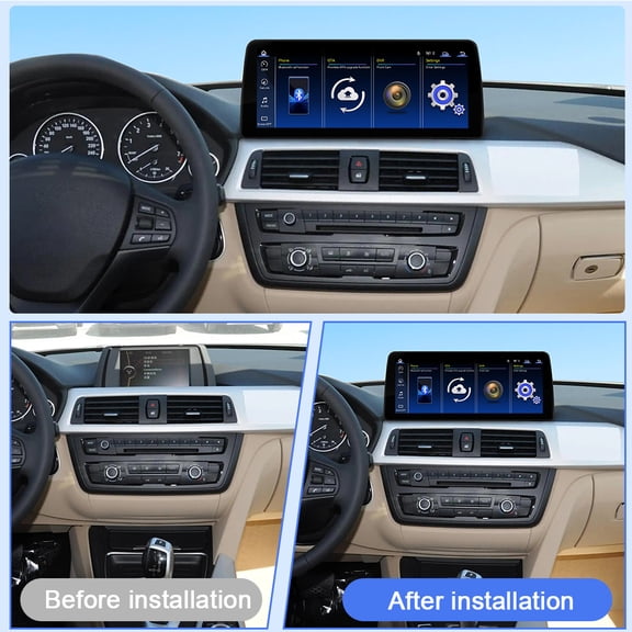 HUONA 12.3 Inch Car Stereo Linux System Head Unit with Carplay Android Auto 5G WiFi BT 5.2 Mirror Link GPS Navigation for BMW 3/4 Series F30 F31 F35 2013-2016 with NBT System