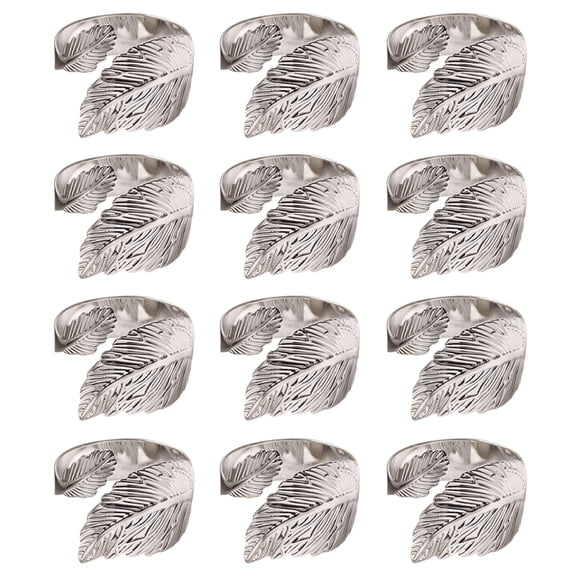 HUONA 12Pcs Leaf Napkin Rings Cloth Napkin Ring Holders for Place Settings Wedding Receptions Dinner Holiday Parties Family Gatherings DIY Decoration Type 2