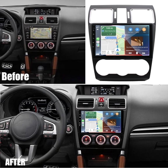 HUONA 2+64G Android 13 Car Stereo GPS Navigation for Subaru Forester WRX 2015-2018 with Carplay Android Auto 9in Car Radio with Bluetooth WiFi FM/RDS SWC Split Screen + AHD Backup Camera