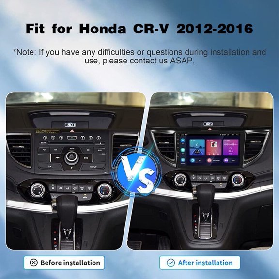 HUONA 2+64G Car Stereo for Honda CRV 2012-2016 with Carplay Android Auto Sat Nav, Android 13 Stereo with 10 Inch screen, Bluetooth WIFI FM RDS