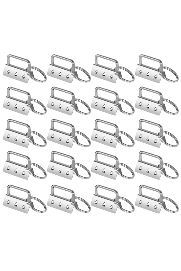 20pcs Key Fob Hardware with Key Rings for for Wristlet Keychain Suitcases Belts Key Lanyard Handbag Accessories 32mm Webbing Tail Clip Key Chain Making Hardware Supplies Silver