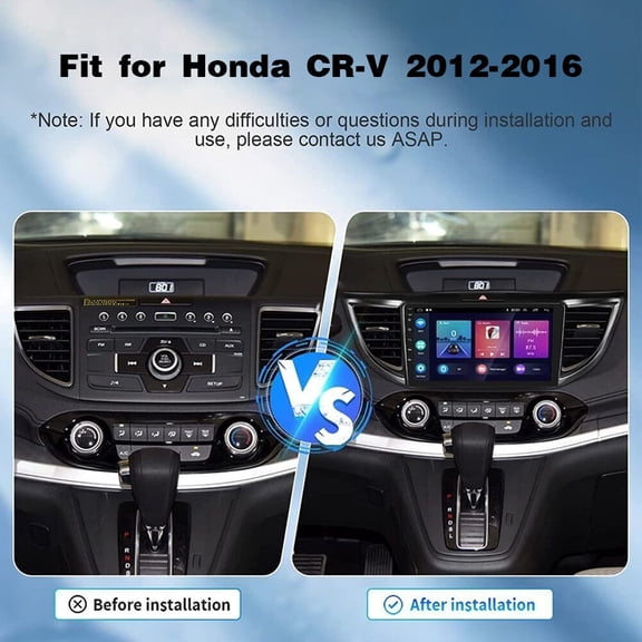 HUONA 2G+32G Android Car Stereo for Honda CRV 2012-2016 Radio Wireless Apple CarPlay Android Auto, Mirror Link 10 Inch screen GPS Navigation WiFi Bluetooth FM/RDS Radio with Backup Camera