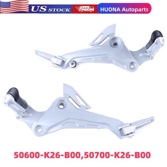 HUONA 2PCS Left & Right Footpeg Bracket Set for Honda Grom 125 2017-2020, Rearset Footrest Mount Kit OE# 50600-K26-B00 & 50700-K26-B00