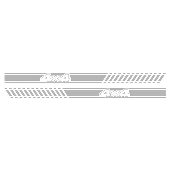 HUONA 2Pcs Fashion Stripes Car Stickers Creative 4x4 Graphics Vinyl Decals Racing Car Pickup Truck Side Skirts Sticker Door Accessories Gray