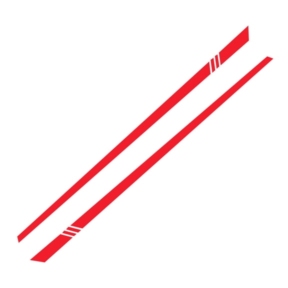 HUONA 2Pcs Universal Body Door Stickers Decorative Striped Decals SUV Truck Off-Road Vehicle Stickers Exterior Accessories Bright Red
