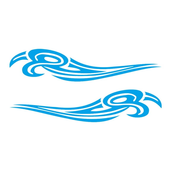 HUONA 2Pcs Universal Car Stickers Car Hood Flame Pattern Decal Sticker Exterior Decoration Blue