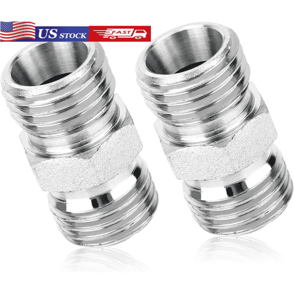 HUONA 2pcs M14 to M14 Carbon Steel Fittings Adapters, Hydraulic Hose Pipe Thread Coupl