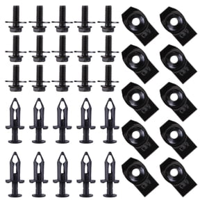 HUONA 35PCS Engine Under Cover Splash Shield Guard Body Bolts Bumper Fender Liner Push Retainer Fastener Rivet Clips , black