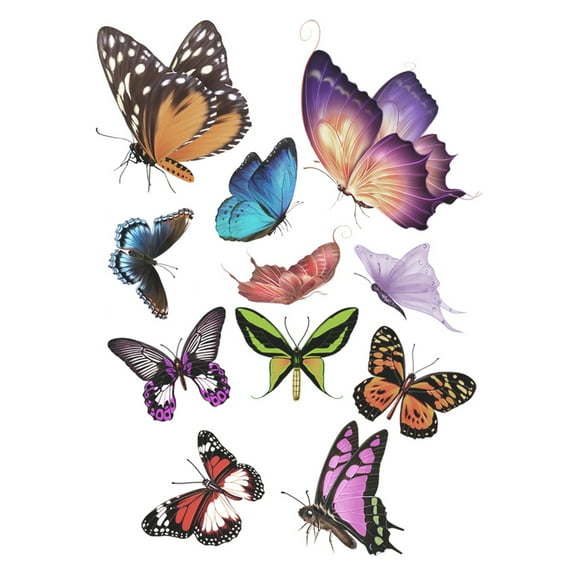 HUONA 3D Car Decorative Sticker Colorful Butterfly Adhesive Vinyl Decal Trim Auto Vehicle Scratch Cover Styling Stickers