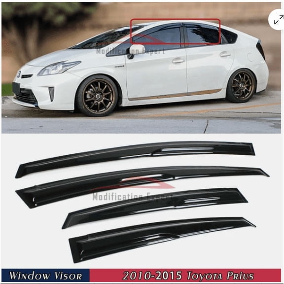 HUONA 4Pcs Wind Deflectors Window Vent Visors Rain Guard for Toyota Prius XW30 2010-2015 Rain Shield Shade Sun Protection Replacement