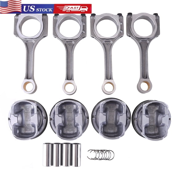 HUONA 4pcs Connecting Rod & Piston Kit Compatible for Hyundai Sonata Sorento Optima 2.4L 2011-2019 23410-2G500+23510-2G51