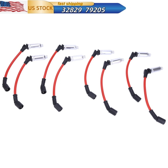 HUONA 8Pcs Spark Plug Ignition Lead Wire Set Compatible for Chevrolet LS1 Vortec GM LS LT LSX LQ9 Pickup SUV Replaces 32829 79205