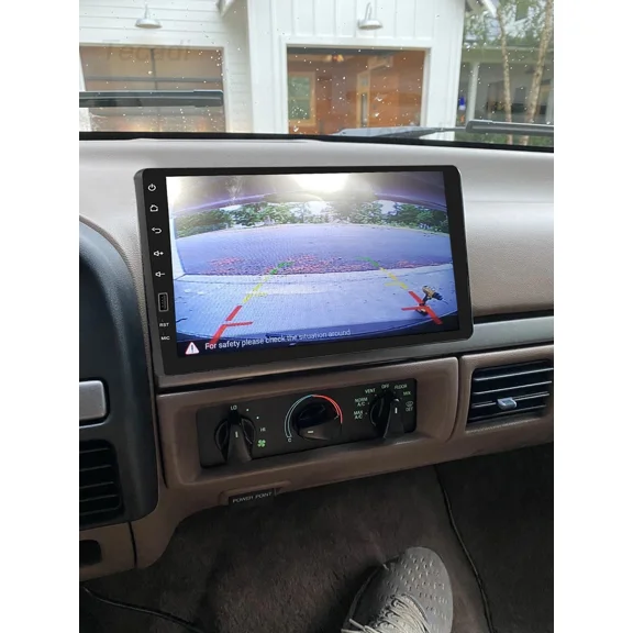 HUONA 9in Single Din Car Stereo For 1992 1993 1994 1995 1996 1997 1998 Ford F-150 F-250 F-350, with Carplay Mirror Link Automobile MP5 Player, Bluetooth FM EQ USB SWC, Mirror Link with 8 Lamp Camera