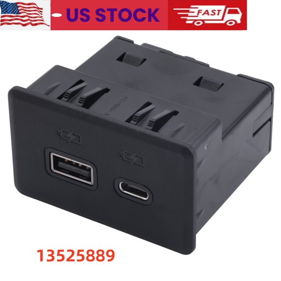HUONA Auxiliary Input USB Port Assembly AUX USB Interface for Chevrolet Silverado, Sierra 1500 2500HD 3500HD 2019-2023 Replaces 13525889