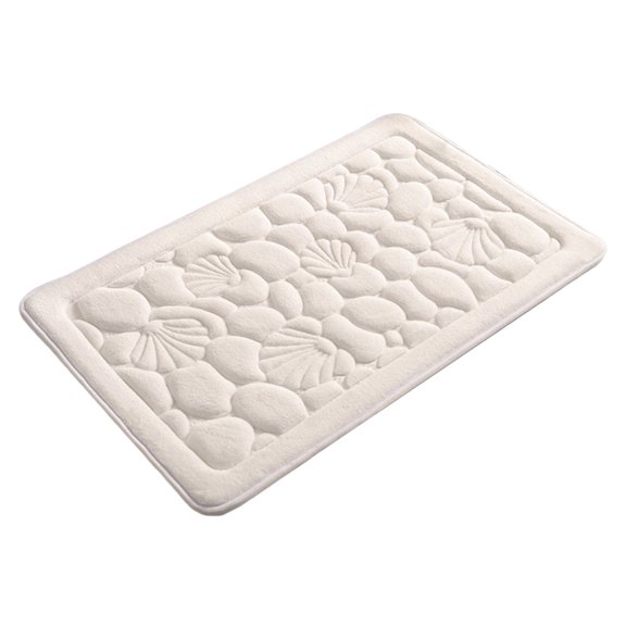 HUONA Bathroom Floor Mats Plush Door Mat Drying Floor Mats Rectangular Water Absorption Mat Thickened Front Door Mats for Bed Side Bedroom Toilet and Kitchen Home White 50cmx80cm