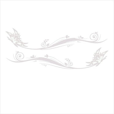 HUONA Car Butterfly Reflective Sticker Universal Scratch Cover Sticker Window Light Eyebrow Decoration for Trucks Scooters Yachts Helmets Backpacks Reflective Silver