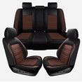 thumbnail image 1 of HUONA Car Seat Cover Set PU Leather Seat Protectors Front and Rear Full Set for Ram 1500 2009-2023, for Ram 2500, 3500 2010-2023 Brown, 1 of 8
