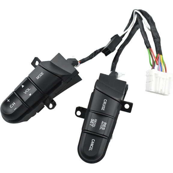 HUONA Car Steering Wheel Button Modification Accessories Cruise Control Volume Adjustment Switch Button Compatible for Civic Hybrid MX EX 5 Jazz GE8 Red Light