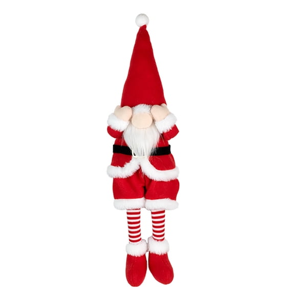 HUONA Christmas Faceless Doll Decoration Red and White Long Leg Santa Claus Ornament